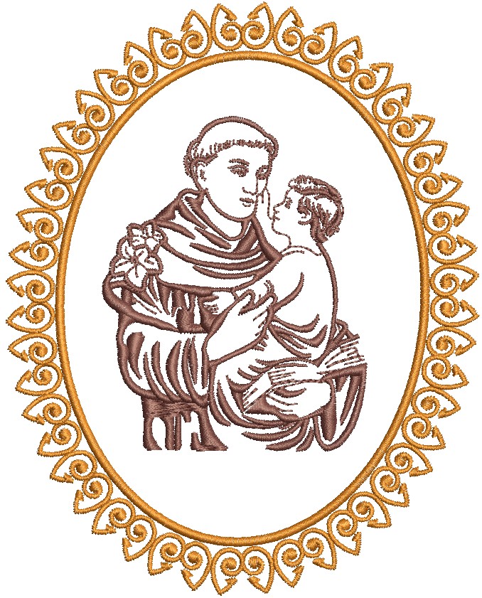 Matriz de matriz Matriz De Bordado Medalha De Santo Antônio 15 Cm